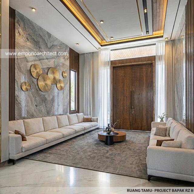 Desain Ruang Tamu Rumah Modern 2 Lantai Bapak RZ II di Tegal, Jawa Tengah