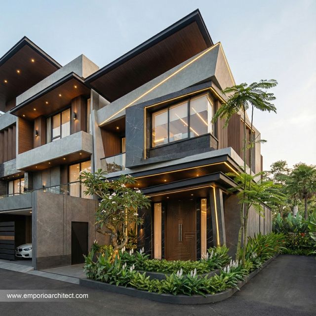 Desain Tampak Hook Rumah Modern 2 Lantai Bapak RZ II di Tegal, Jawa Tengah