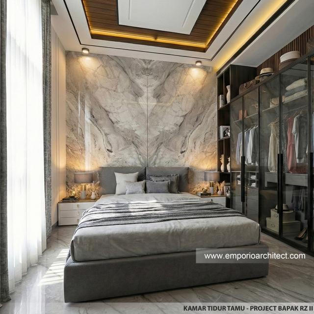 Desain Kamar Tidur Tamu Rumah Modern 2 Lantai Bapak RZ II di Tegal, Jawa Tengah