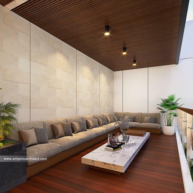 Desain Tampak Detail Belakang 2 Rumah Modern 2 Lantai Bapak Bobon Santoso di Bali