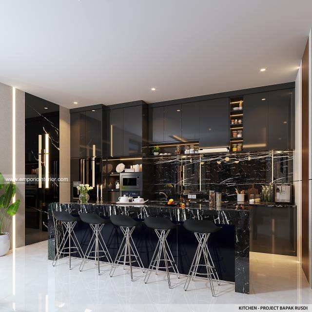 Desain Dapur Rumah Modern 2 Lantai Bapak RSD di Jakarta