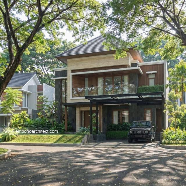 Desain Tampak Depan 3 Rumah Modern 2 Lantai Ibu IR di Denpasar, Bali