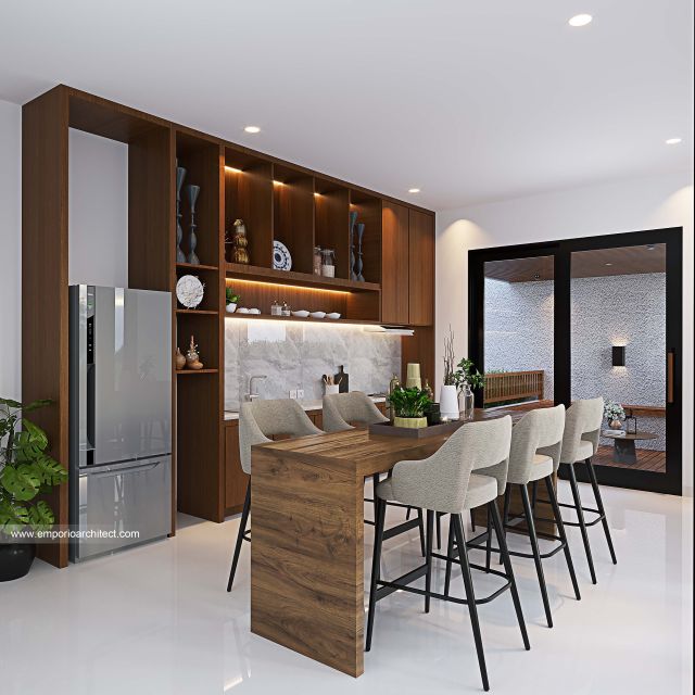 Desain Dapur dan Ruang Makan Rumah Modern 2 Lantai Bapak IBS di Denpasar, Bali