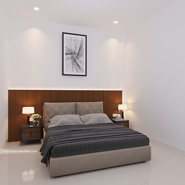 Desain Kamar Tidur Rumah Modern 2 Lantai Bapak IBS di Denpasar, Bali