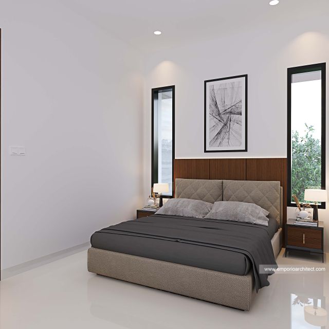 Desain Kamar Tidur Rumah Modern 2 Lantai Bapak IBS di Denpasar, Bali