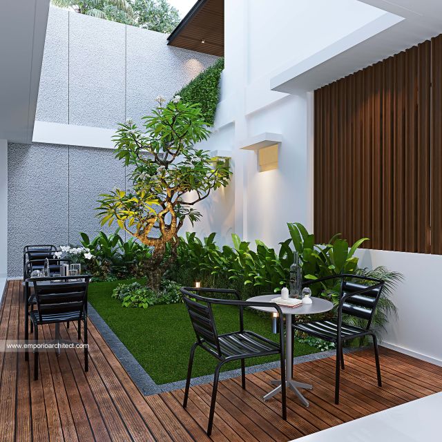 Desain Garden Rumah Modern 2 Lantai Bapak IBS di Denpasar, Bali