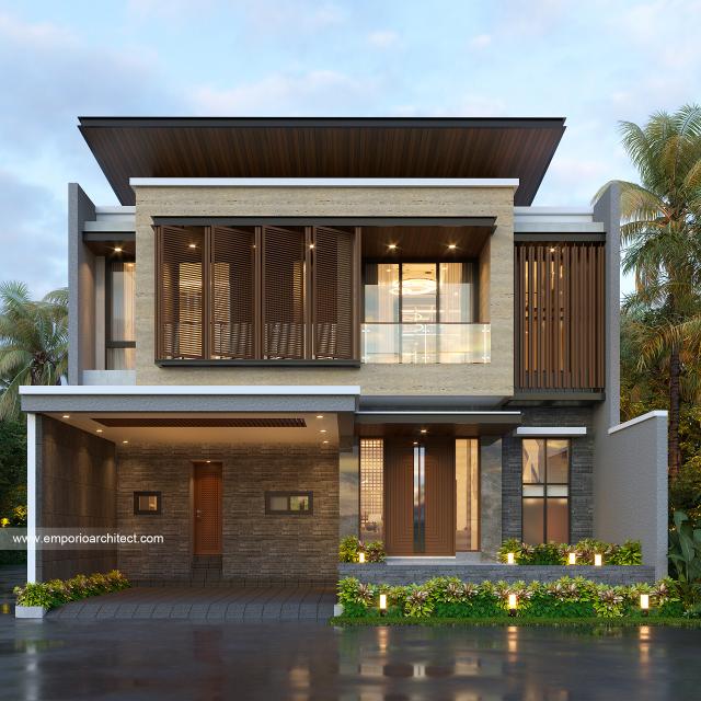 Desain Tampak Depan 3 Rumah Modern 2 Lantai Bapak Tasimin di Bekasi