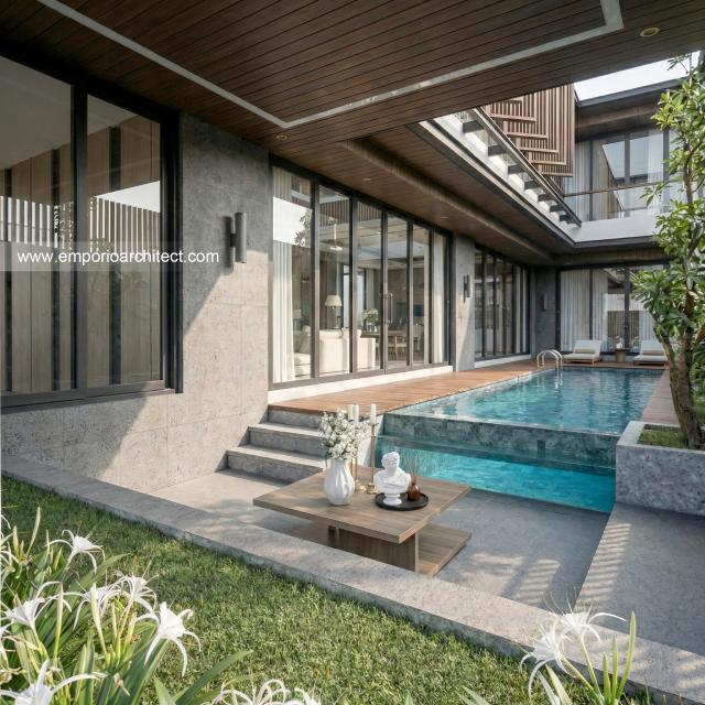 Desain Tampak Belakang 2 Rumah Modern 2 Lantai Ibu A di Samarinda