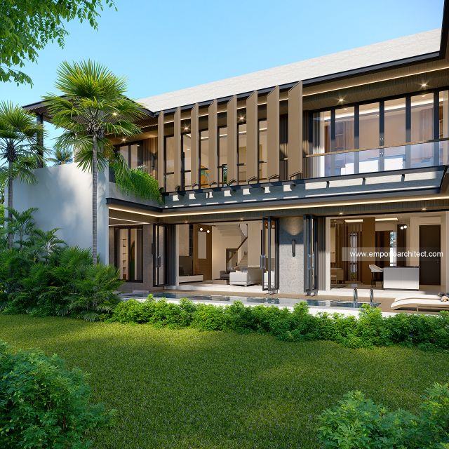 Desain Tampak Belakang Rumah Modern 2 Lantai Ibu A di Samarinda