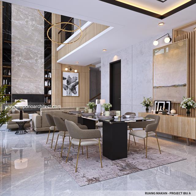 Desain Ruang Makan Rumah Modern 2 Lantai Ibu A di Samarinda