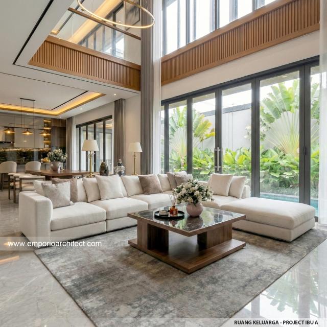 Desain Ruang Keluarga Rumah Modern 2 Lantai Ibu A di Samarinda