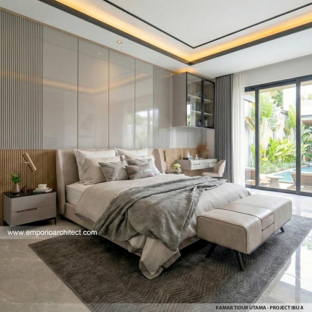 Desain Kamar Tidur Utama Rumah Modern 2 Lantai Ibu A di Samarinda