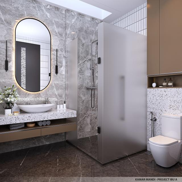 Desain Kamar Mandi Rumah Modern 2 Lantai Ibu A di Samarinda