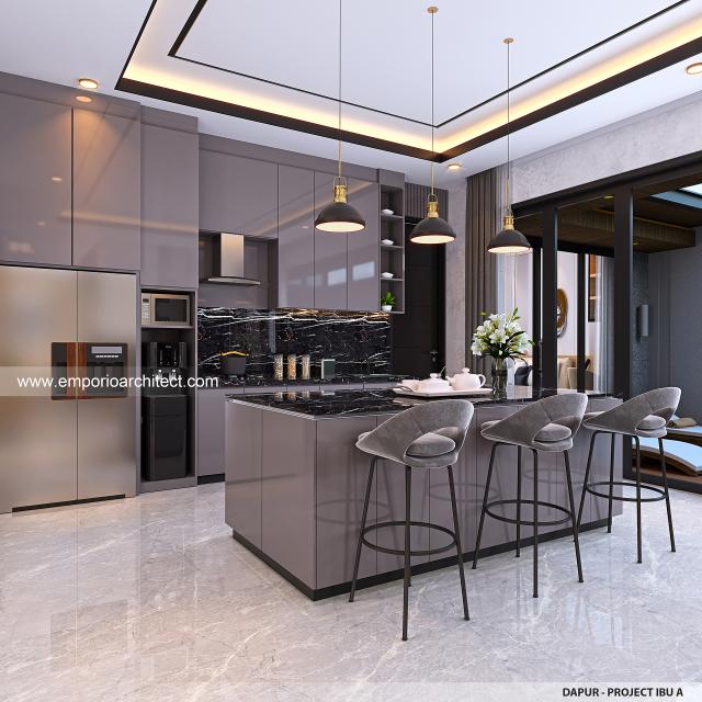 Desain Dapur Rumah Modern 2 Lantai Ibu A di Samarinda