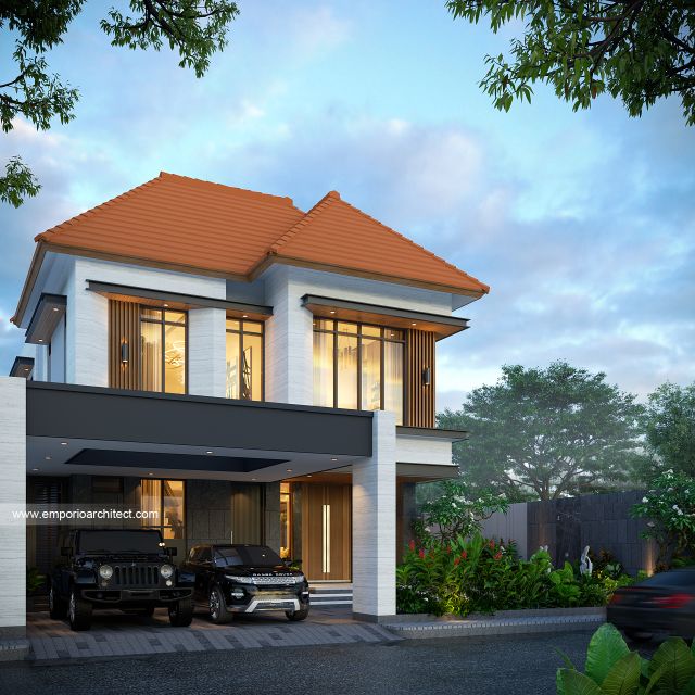 Desain Tampak Depan 3 Rumah Modern 2 Lantai Ibu LLS di Jimbaran, Bali Desain Tampak Depan 3 Rumah Modern 2 Lantai Ibu LLS di Jimbaran, Bali