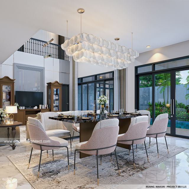 Desain Ruang Makan Rumah Modern 2 Lantai Ibu LLS di Jimbaran, Bali Desain Ruang Makan Rumah Modern 2 Lantai Ibu LLS di Jimbaran, Bali