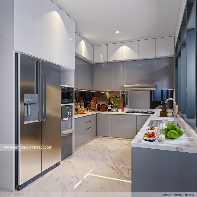 Desain Dapur Rumah Modern 2 Lantai Ibu LLS di Jimbaran, Bali Desain Dapur Rumah Modern 2 Lantai Ibu LLS di Jimbaran, Bali