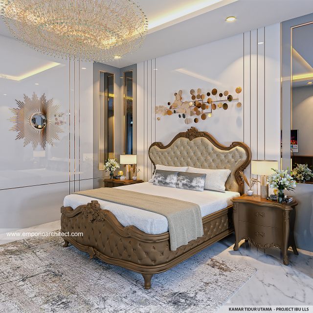 Desain Kamar Tidur Utama Rumah Modern 2 Lantai Ibu LLS di Jimbaran, Bali Desain Kamar Tidur Utama Rumah Modern 2 Lantai Ibu LLS di Jimbaran, Bali