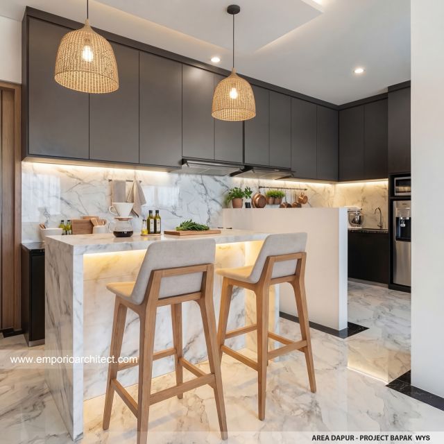 Desain Dapur Rumah Modern 2 Lantai Bapak WYS di Bali