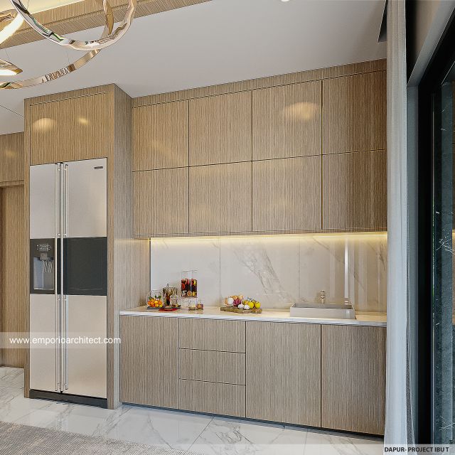 Desain Dapur Rumah Modern 2 Lantai Ibu T di BSD, Tangerang Selatan