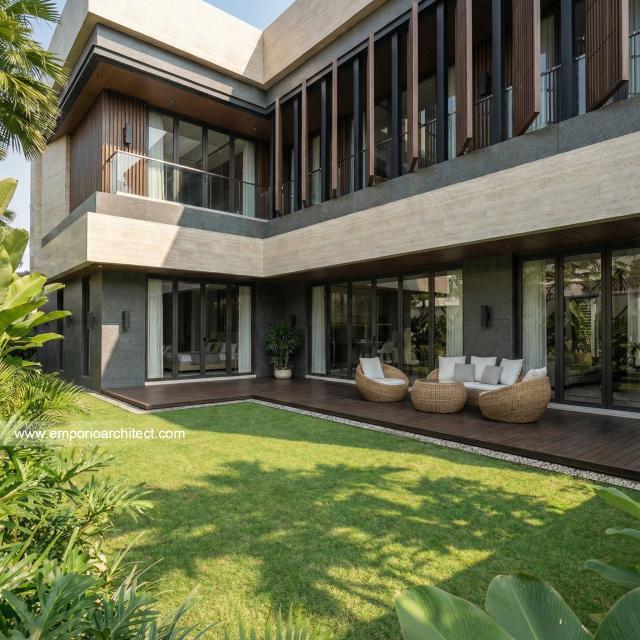 Desain Tampak Belakang Rumah Modern 2 Lantai Bapak HDR di Tabanan, Bali