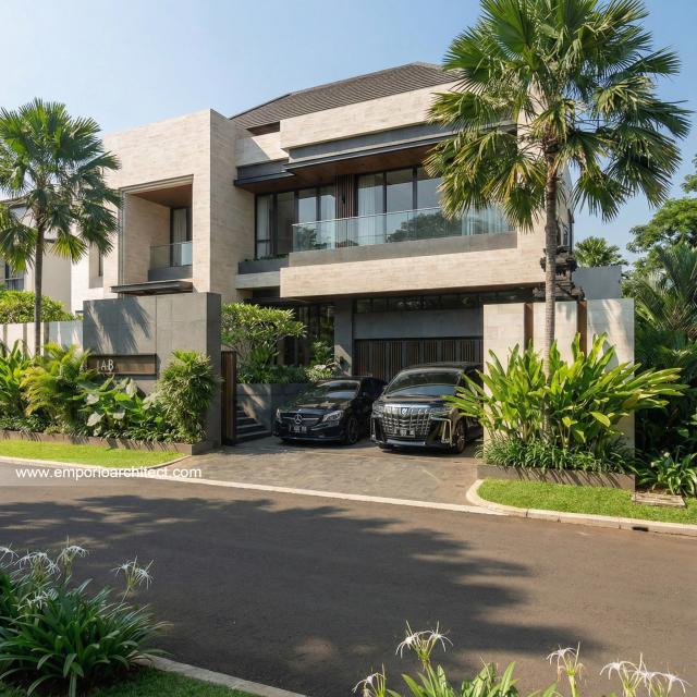 Desain Tampak Depan 2 Rumah Modern 2 Lantai Bapak HDR di Tabanan, Bali