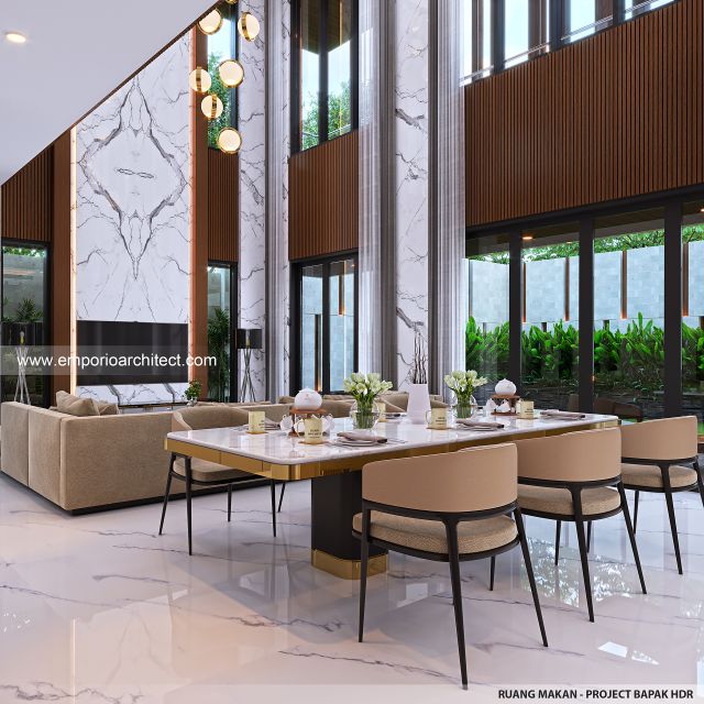Desain Ruang Makan Rumah Modern 2 Lantai Bapak HDR di Tabanan, Bali