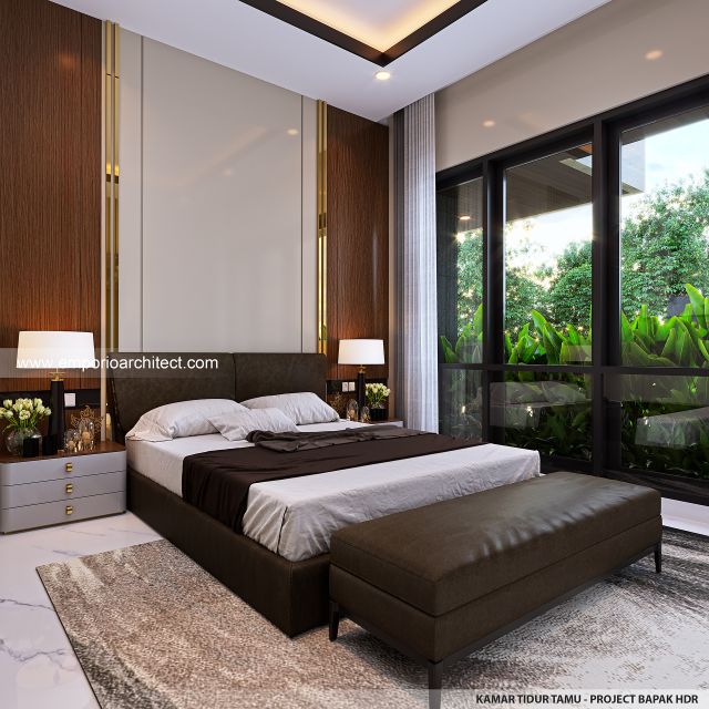 Desain Kamar Tidur Tamu Rumah Modern 2 Lantai Bapak HDR di Tabanan, Bali