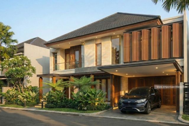 Desain Tampak Depan Rumah Modern 2 Lantai Bapak Coach Indra Sjafri di Yogyakarta