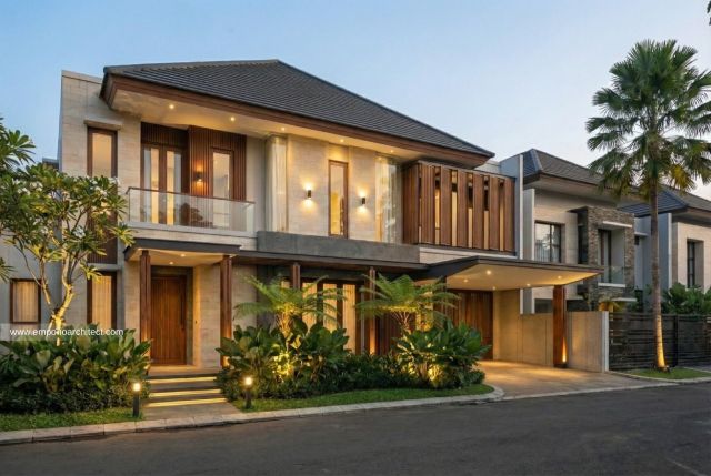 Desain Tampak Depan Rumah Modern 2 Lantai Bapak Coach Indra Sjafri di Yogyakarta
