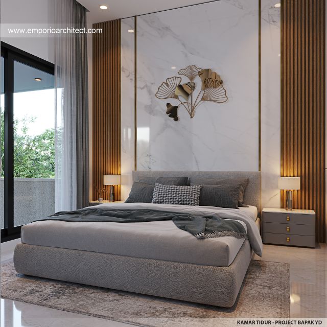 Desain Kamar Tidur Rumah Modern 2 Lantai Bapak YD di Malang