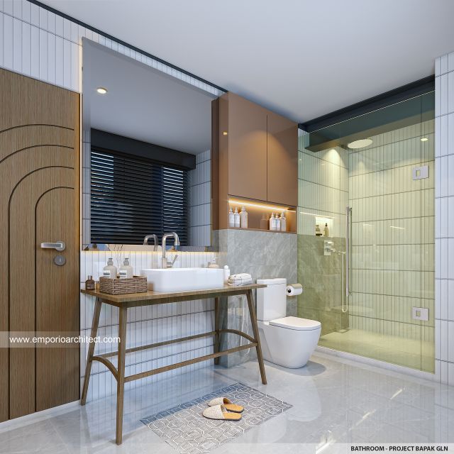 Desain Kamar Mandi Villa Modern 2 Lantai Bapak GLN di Badung, Bali