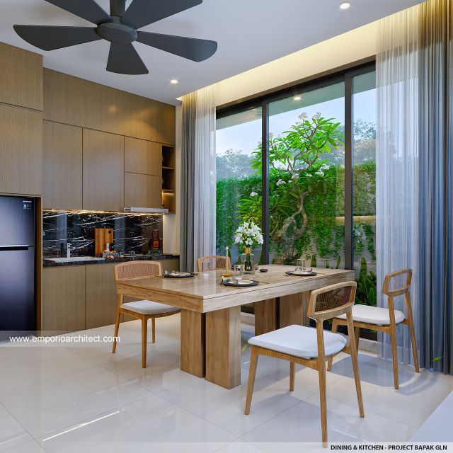 Desain Ruang Makan dan Dapur Villa Modern 2 Lantai Bapak GLN di Badung, Bali