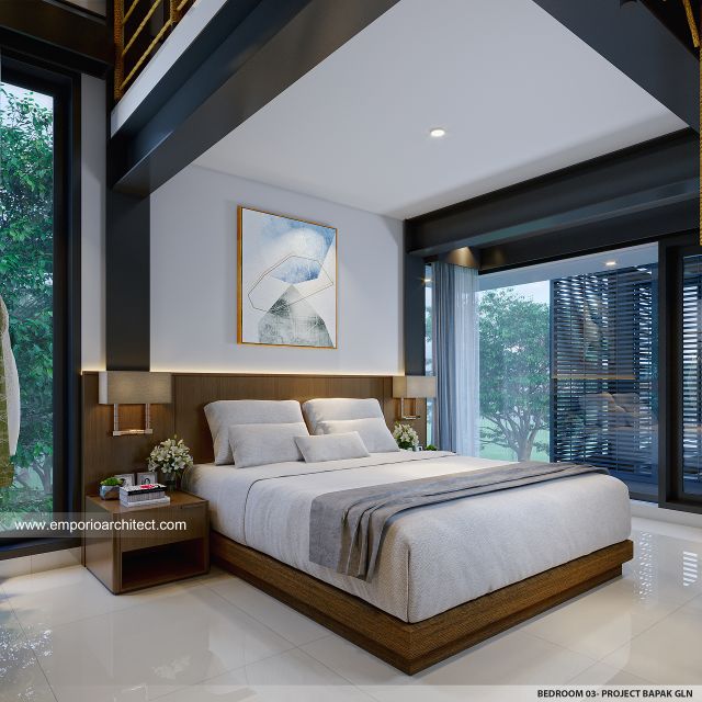 Desain Kamar Tidur 3 Villa Modern 2 Lantai Bapak GLN di Badung, Bali