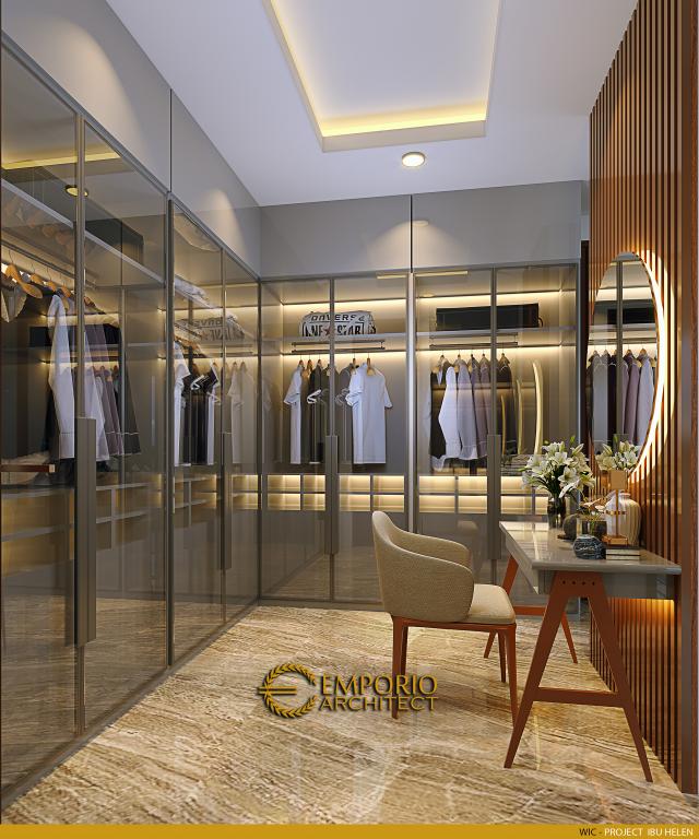 Desain Walk In Closet Rumah Modern 2 Lantai Ibu HLN di Bandung, Jawa Barat