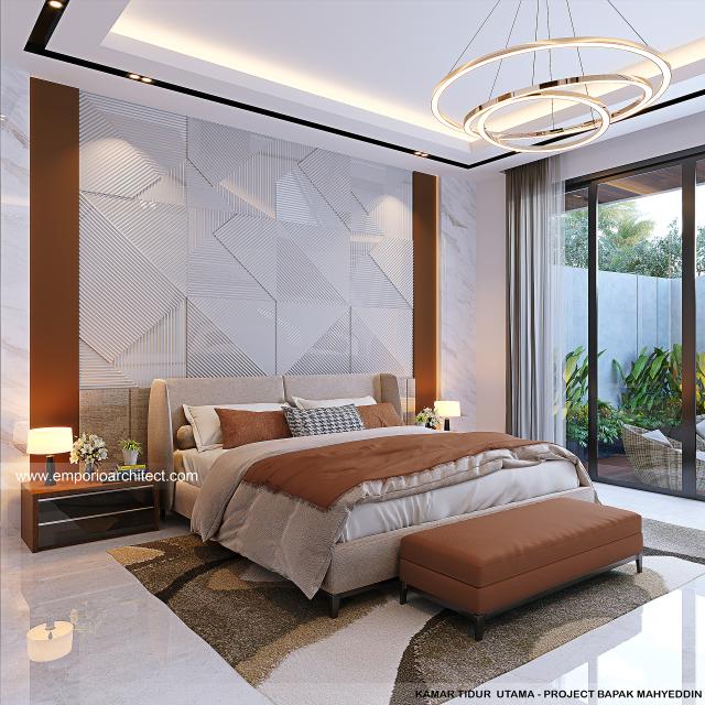 Desain Kamar Tidur Utama Rumah Modern 2 Lantai Bapak MHD di Aceh