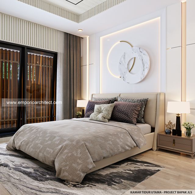Desain Kamar Tidur Utama Rumah Modern 2 Lantai Bapak JLS di Banyuwangi, Jawa Timur