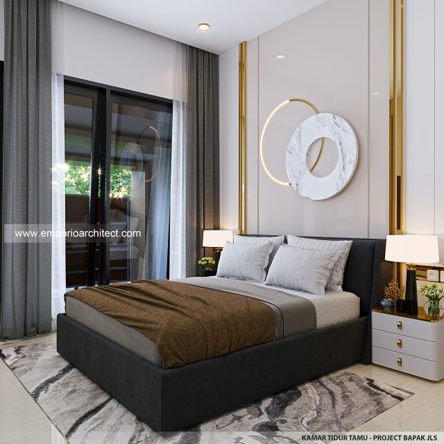 Desain Kamar Tidur Tamu Rumah Modern 2 Lantai Bapak JLS di Banyuwangi, Jawa Timur