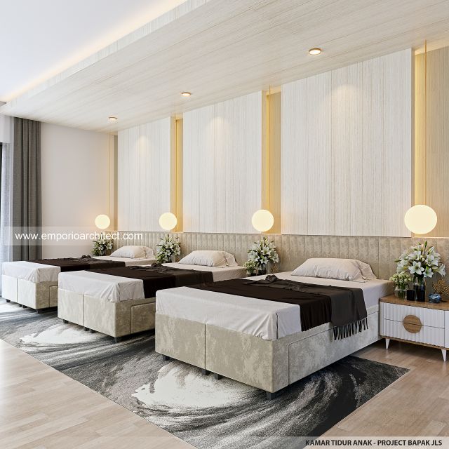 Desain Kamar Tidur Anak Rumah Modern 2 Lantai Bapak JLS di Banyuwangi, Jawa Timur