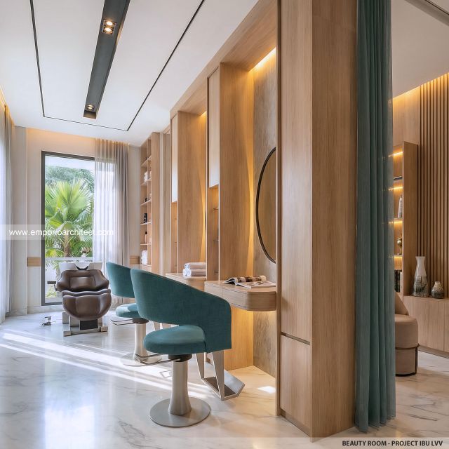 Desain Beauty Room Rumah Modern 2 Lantai Ibu LVV di Denpasar, Bali