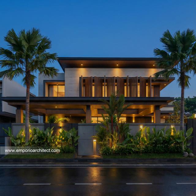 Desain Tampak Depan 3 Rumah Modern 2 Lantai Ibu LVV di Denpasar, Bali