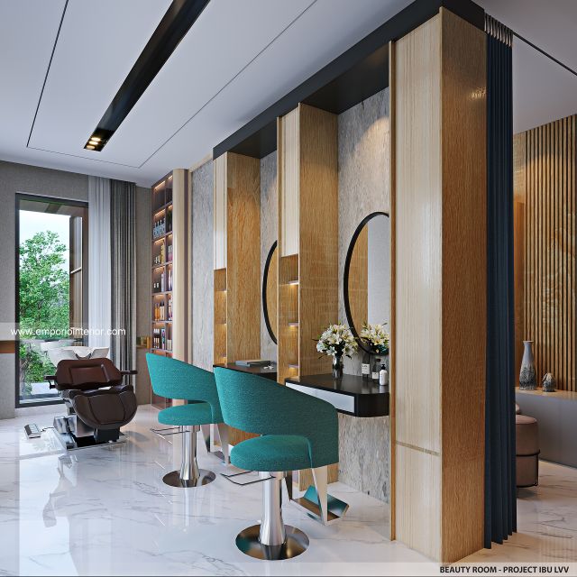 Desain Salon Rumah Modern 2 Lantai Ibu LVV di Denpasar, Bali