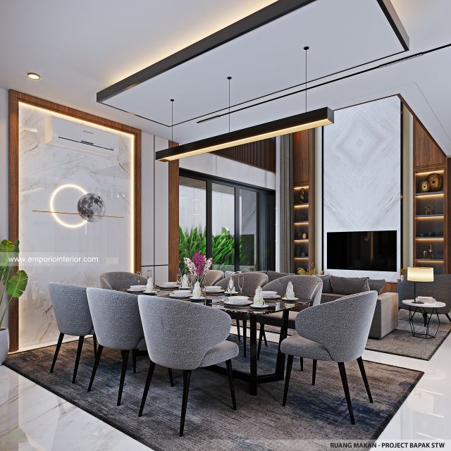 Desain Ruang Makan Rumah Modern 2 Lantai Bapak STW di Denpasar, Bali