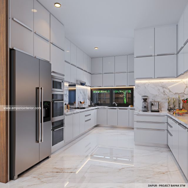 Desain Dapur Rumah Modern 2 Lantai Bapak STW di Denpasar, Bali