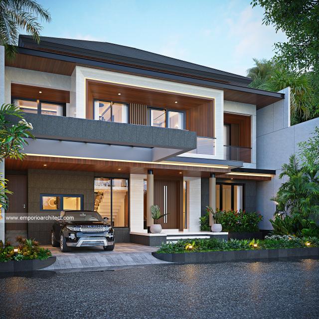 Desain Tampak Depan 3 Rumah Modern 2 Lantai Bapak STW di Denpasar, Bali