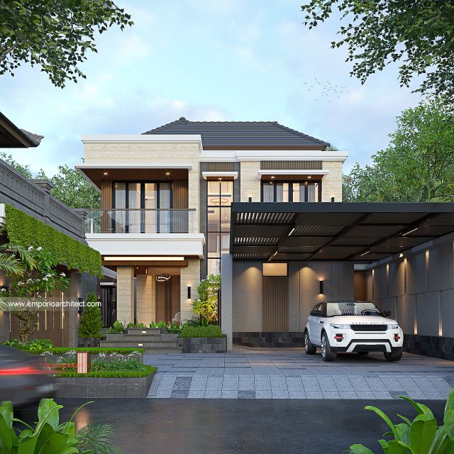 Desain Tampak Depan 3 Rumah Modern 2 Lantai Project HTM di Karangasem, Bali