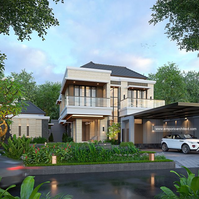 Desain Tampak Depan 4 Rumah Modern 2 Lantai Project HTM di Karangasem, Bali
