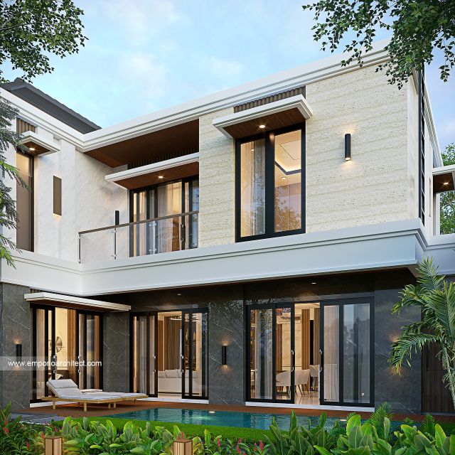 Desain Tampak Belakang Rumah Modern 2 Lantai Project HTM di Karangasem, Bali