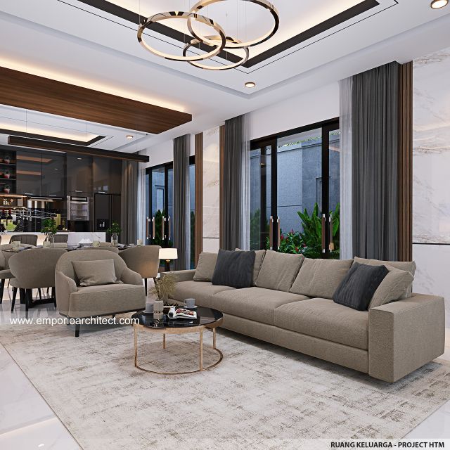 Desain Ruang Keluarga Rumah Modern 2 Lantai Project HTM di Karangasem, Bali