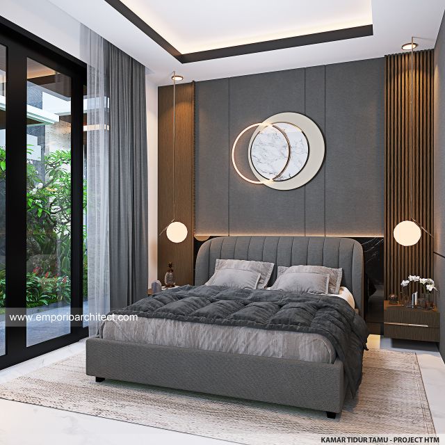 Desain Kamar Tidur Tamu Rumah Modern 2 Lantai Project HTM di Karangasem, Bali